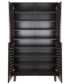 MAF furniture Galaxy Design 4 Door Wooden Shoe Rack & Shoe Cabinet Shoe Organizer Dark Brown Colour Size ( L X W X H ) 80 X 40 X 130 Cm Model - Gdf-1518