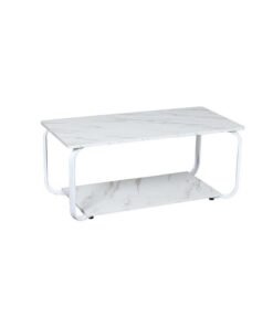 DANUBE HOME Rowan Coffee Table Multifunctional Living Room Desk Space Saving Center Table Modern Design Furniture For Home Living Room L 100 x W 48 x H 43 cm White