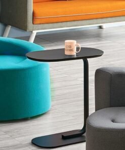 Alternative view of XiuWoo C Shaped End Table, Side Table for Couch and Bed, Small Side Table, TV Tray Table for Small Spaces, Living Room, Bedroom, Rustic Snack Table 45*30*63CM