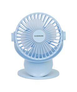 Olsenmark 6" Rechargeable Fan High Performance Fan with Working Time up to 6 Hours, 3-Speed Controls and 3 Leaf Blades OMF1790 Blue