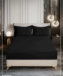 Donetella Bedding Fitted Sheet - Fits 90x190 Cm Bed For Single Bed 2 Pcs (1 Fitted Sheet and 1 Pillowcase) - 30 Cm Deep Pocket - Solid Bed Sheet