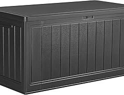 Large Resin Deck Box Indoor Outdoor Storage Box 568L Lockable Waterproof Container for Patio Furniture Outdoor Cushions Garden Tools (568L)