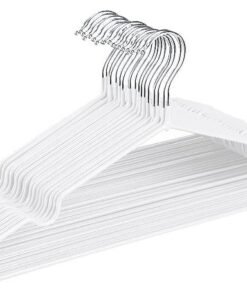 HOUSE DAY Metal Hangers Coated Hangers 10 Pack - White  Shirt Hangers for Clothes Space Saving Clothes Hangers Rubber Coat Hangers for Adult Heavy Duty Hangers Strong Anti-Slip Hangers Wire Hangers