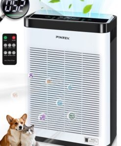PINREK HEPA Air Purifier for 100m² Home,Office and Large Room Air Filter with Smart PM2.5 Sensor, Air Cleaner with Sleep Mode and Timer, Removes Dust, Allergens, Odors,Can filter formaldehyde, microorganisms，Removes Pollen,  Pet Hair