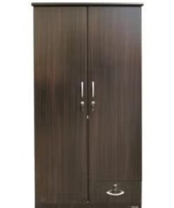 ALWASIT HOME 2 Door Wooden Wardrobe Cabinet Cupboard Engineered Wood With 1 Lockable Drawer Perfect Modern Stylish Heavy Duty