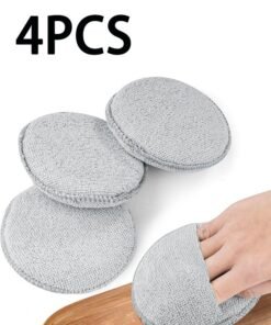 5-Inch Wood Conditioner, Wax & Oil Applicator 4-Pack, Reusable Microfiber & Sponge Pads for Scratch-Free Cutting Board Maintenance & Versatile Home Polishing, Machine Washable for Long-Term Use