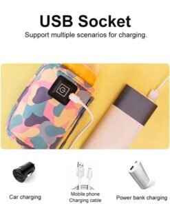 Alternative view of GIFT USB Milk Warmer Bag,New Fast Bottle Warmer for Travel, Portable Car Bottle Warmer for Travel, on The Go Bottle Warmer with USB Cables, Gentle Warmth Maintain Perfect Temperature (Pink)