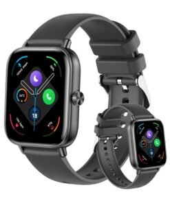 RollsTimi  Smart Watch for Women Men Heart Rate Monitor Fitness Tracker, Black Smart Watches for Women Digital Mens Watches Answer Call Waterproof Running Smartwatch Compatible Android IOS