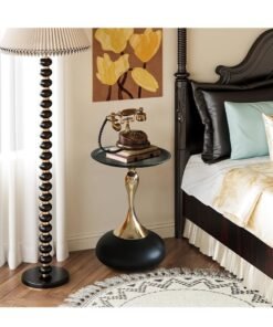 Alternative view of XiuWoo Small End Table Round Side Table, Black Modern Metal Pedestal Table, Minimalist Accent Table for Small Spaces, for Couch, Sofa, Recliner, black