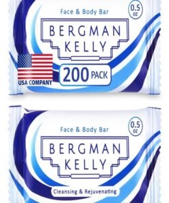 BERGMAN KELLY - Hotel Soap Bars - White Tea, 0.5 oz, 200 PK - Travel Size Luxury Bulk Amenities Bar Soap - Mini Individually Wrapped Rectangular Soap, Small Toiletries for Airbnb, Motel, Guest Bath