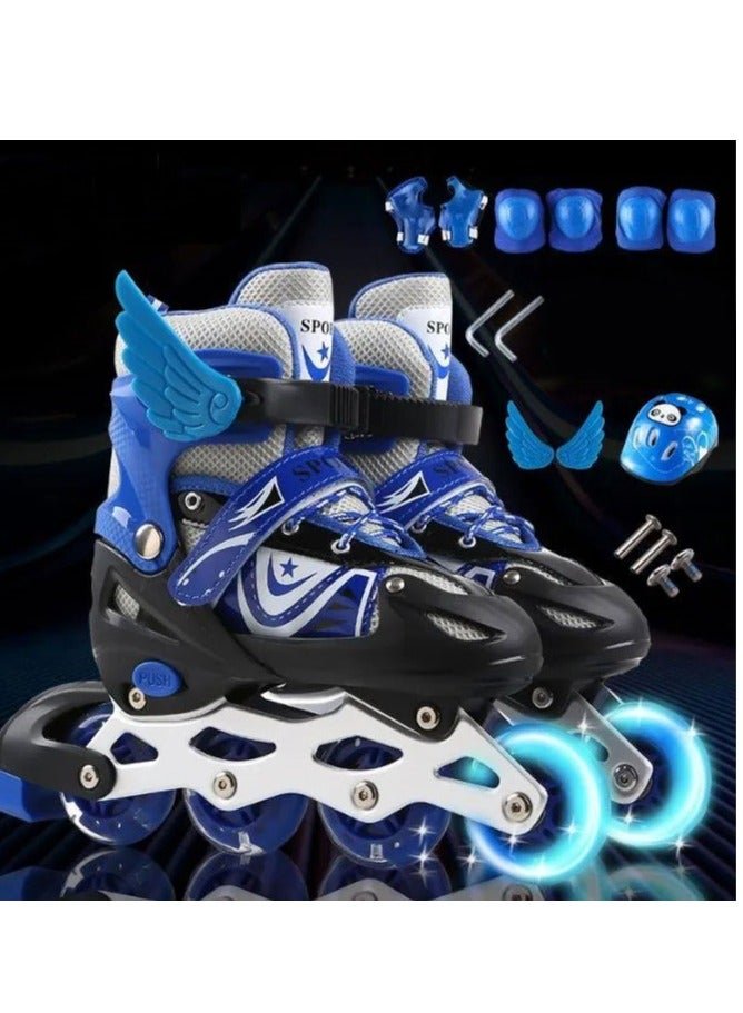 Spall Full Set Single Flash Children′s Roller Skates Adult Roller Skates Adjustable Skates