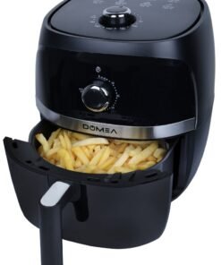 DOMEA 3.2L Air Fryer - 1300W, 8 Presets, Manual Control, Oil-Free Cooking, Adjustable Temp (80-200°C) & 60 Min Timer, Roast, Bake, Dehydrate, Reheat, Non Stick & Easy to Clean, Family Size, Black