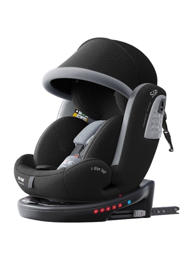 Heekin 360 Swivel i-Size Baby Car Seat with ISOFIX, for Newborn to 12 Years Old (40-150cm), Group 0+/1/2/3, Rear Facing with 5 Recline Positions