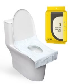 Travel Disposable Toilet Seat Covers Paper Business Trip Portable Toilet Seat Waterproof Pad, Hygienic Protection Plane, Train, Hotel, No-Slip Texture Effortless Disposal, 10 Pack 60cm*40cm