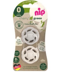 nip Organic Cherry Newborn Baby Soother, Made Germany, Cherry Shape, Natural Latex Rubber, Eco-Friendly, Grey And Brown ,0 Months+ - Size 1 Pack Of 2 - Image 4