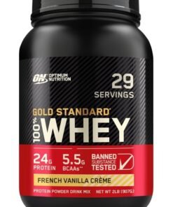 Optimum Nutrition Gold Standard 100% Whey Protein Powder Primary Source Isolate, 24 Grams of Protein for Muscle Support and Recovery - French Vanilla Creme, 2 Lbs, 29 Servings (907 Grams)