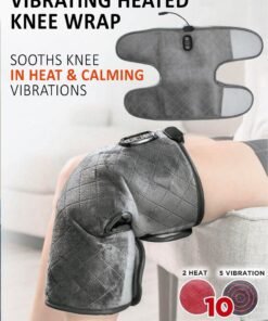 Heated Vibrating Knee Wrap Electric Heating Pad with Vibrations for Knee Pain Relief, Arthritis, Joint and Muscle Stiffness, 2 Heat and 5 Massage Settings for 10 Relaxing Combinations Weighted with Clay Beads for Deep Therapy Adjustable Heated Knee Brace for Legs, Thighs & Calves Soft Plush Fabric Extra-Long 9ft Cord and Auto Shut-Off