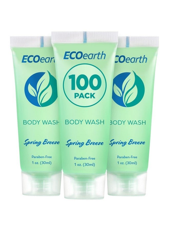 EcoEarth Travel Size Body Wash (1 fl oz, 100 PK, Spring Breeze), Delight Your Guests with a Revitalizing and Refreshing Hotel Body Wash, Quality Mini and Small Size Guest Hotel Toiletries in Bulk