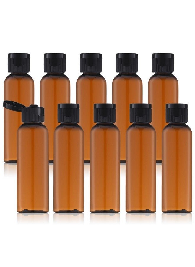 Tekson Travel Bottles Empty 2Oz (10 Pcs) Plastic Travel Size Cosmetic Container Tsa Amber Squeeze Bottle For Shampoo Conditioner (Flip Cap)
