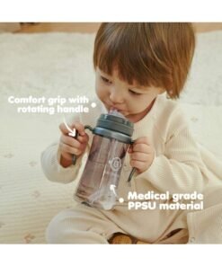 Grosmimi Spill Proof no Spill Magic Sippy Cup with Straw with Handle for Baby and Toddlers, Customizable, PPSU, BPA Free 10 oz (Pink) - Image 4