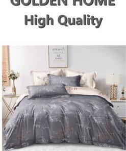 GOLDEN HOME 6 Piece King/Queen/Single size, solid grey duvet cover set. set includes 1 Comforter Cover, 1 Fitted Bedsheet, 4 Pillowcases