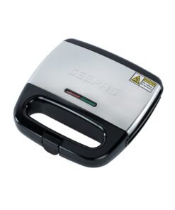 GEEPAS Portable Powerful 2 Slice sandwich Maker Grill maker with  Non-Stick Plates and Cool Touch Handle Indicator Light 750 W GSM6002 Black, Silver