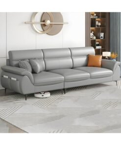 Comfynest Extra Long Pine Wood Modern Sofa With Storage Seats 3 No Resis//Tures Thick Cushion - Anti Cat Scratch Fabric 210 X 86 X 90 Cm Light Gray