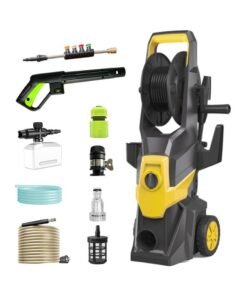 WALALLA Electric Pressure Washer, Foam Cannon, 4 Different Pressure Tips, 19.3M, High Pressure Water Power Washer, 3000 PSI 2.5 GPM ,9L/min , for Car, House, Patio, Deck, Fence, Driveways,Yellow