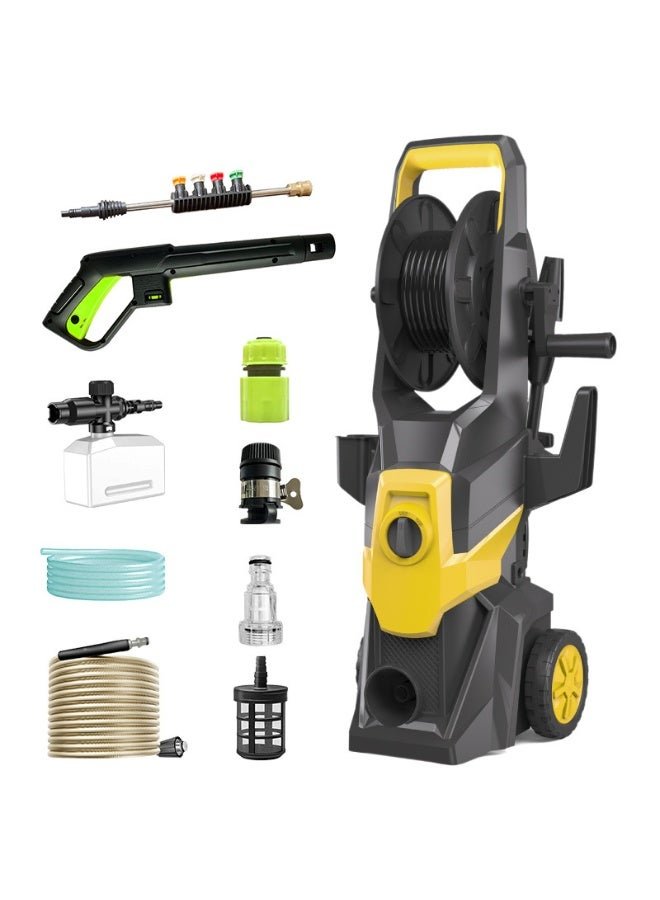 WALALLA Electric Pressure Washer, Foam Cannon, 4 Different Pressure Tips, 19.3M, High Pressure Water Power Washer, 3000 PSI 2.5 GPM ,9L/min , for Car, House, Patio, Deck, Fence, Driveways,Yellow