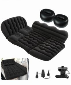 Motim Car Inflatable Mattress, 130*80CM, Folding Car Bed with Pillows and Inflatable Pump, Thickened Flocking Travel Car Sleeping Air Bed Cushion, Fits Most Car Models