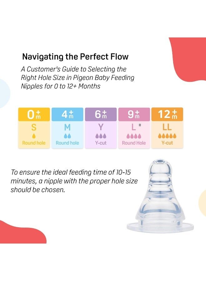 pigeon Peristaltic Nipple LL Y Cut, for 12+ Month Babies, BPS Free, BPA Free - Image 4