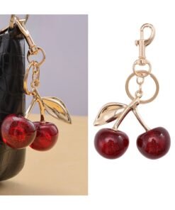 BLLE ROWN Cherry Bag Charm Purse Charms Keychain- Car Cherry Accessories Bag Accessory keychians Gifts for Women Purses Bags Handbags Wallets Backpacks