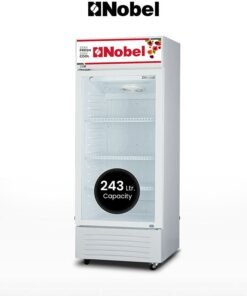 Nobel Showcase Chiller 243L Net / 260L Gross, Single Door, LED Light, Mechanical Temp Control, R600a Refrigerant – NSF245 (1 Year Warranty) 245 L NSF245 White
