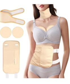 XiuWoo 4 Piece Reusable Organic Castor Oil Packs Castor Oil Pack Wrap Made of Organic Cotton with Adjustable Elastic Strap Machine Washable Anti Oil Leak