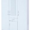 ALWASIT HOME 3 Door Wooden Wardrobe Cabinet Cupboard Engineered Wood Perfect Modern Stylish Heavy Duty Color White