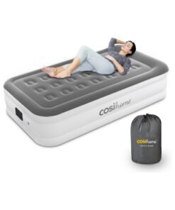Cosi Home Single Sized Air Bed - Premium Single Inflatable Mattress With a Built-in Air Pump, Integrated Raised Pillow and Storage Bag