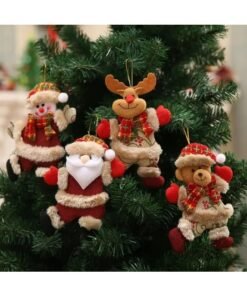 KANDiD Christmas Tree Decorations Set, Snowman Reindeer Bear Ornaments for Home and Garden, Party Pendant Decor (4pcs- Santa Claus, Snowman, Reindeer & Bear)
