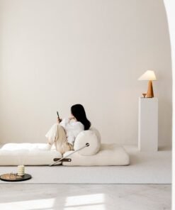 Merry Moments Tofu Block Style Sofa Modular Design Contemporary Comfort White Boucle Upholstered Armchair Lounge Chair Sofa for Bedroom Living Dining Retail Creative White H70xW80xL80 cm - Image 3