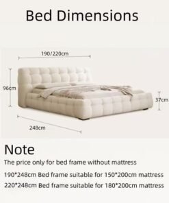 AAF FURNITURE Light Luxury Furniture Modern Bed Frame Without Mattress for Home Bedroom Decoration
