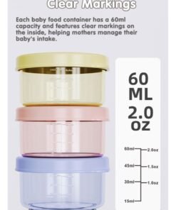 Super ZYouth 6 PCS Baby Food Storage with Lid, Reusable Infant Food Containers Jars, Leak-Proof Snack Container for Infant & Babies, Microwave Dishwasher Friendly, 60ml - Image 4