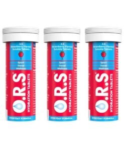 ORS O.R.S Hydration Tablets with Electrolytes, Vegan, Gluten and Lactose Free Formula – Soluble Sports Hydration Tablets with Natural Strawberry Flavour, 36 Tablets (Pack of 3 x 12)