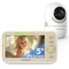 Hellobaby HB6550 2025 Model No WiFi Baby Monitor 5" Screen 30-Hour Battery Pan-Tilt-Zoom Video Upgrade with Camera and Audio, Night Vision, VOX, 2-Way Talk, 8 Lullabies and 1000ft Range
