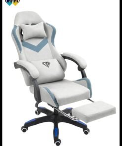 OHAHO Gaming Chair Computer Chair, Breathing Fabric Game Chair with Head Pillow and Waist Pillow, Ergonomic Computer Chair with Footrest (grey)