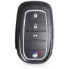 7Cylinder Silicone Cushioning Key Fob Cover Compatible with Toyota Alpharex, Avalon, Camry, Corolla, C-HR, GT86, Highlander, Inflator, Landcruiser, Prius, RAV4, Sequoia, Sienna - 2Pcs, Black, 4 Buttons.