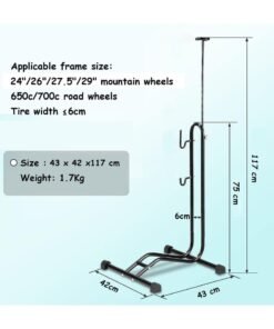 3 in 1 Bike Floor Stand Freestanding Upright Bicycle Parking Storage Rack Space Saver Suitable for Mountain Bike, Road Bike,for Bicycle with Wheel Diameter Max 28.5 Inches - Image 4