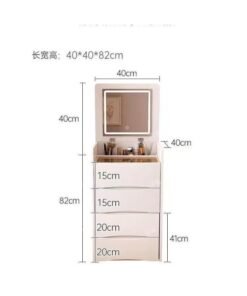 Bedroom Makeup Table with LED Light & Storage Stool, Multi-Drawer Storage Cabinet, Practical Dresser Table, Bedroom Vanity Table, Women's Beauty Storage Essential（SZZ007) - Image 4