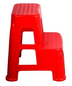 Esqube Plastic Ladder Step Stool Red 60cm