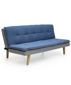Multi Home Furniture Modern Design MH-111sb-blue&grey SOFA CUM BED OR 3 Seater Sofa Soft PU velvet 3-Seater Sofa,Made of finiest fabric sofa AND wooden legs cum bed is Foldable Futon Bed for Living Room –(blue& grey)