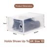 12 Pack Plastic Stackable Shoe Box Foldable Display Box Container