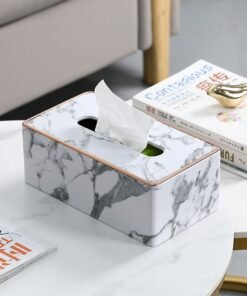 XIANGYU Organizer Room Hotel Luxury Storage Leather Marbling Tissue Boxes